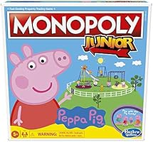 Monopoly Junior: Peppa Pig Edition Board Game for 2-4 Players, Indoor Game for Kids Ages 5 and Up (Amazon Exclusive)