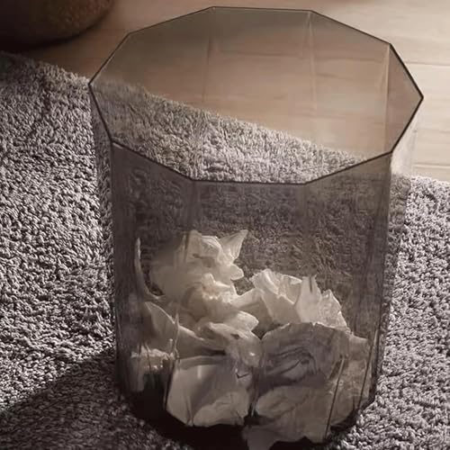 Cesta de basura creativa para dormitorio papelera transparente 6