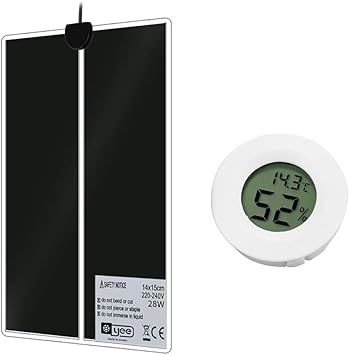 Amazon Shengshou ペットヒーター 温度計 セット 加熱マット 爬虫類 小動物用ヒーター 温度調整可能 爬虫 小動物用 マット 温度計 Lcd 温湿度計 小型 ペット用品 ペット飼育 屋内飼育用 パネルヒーター 簡単便利 冬場の乾燥対策 夏の熱中症対策に 7w 15x28cm