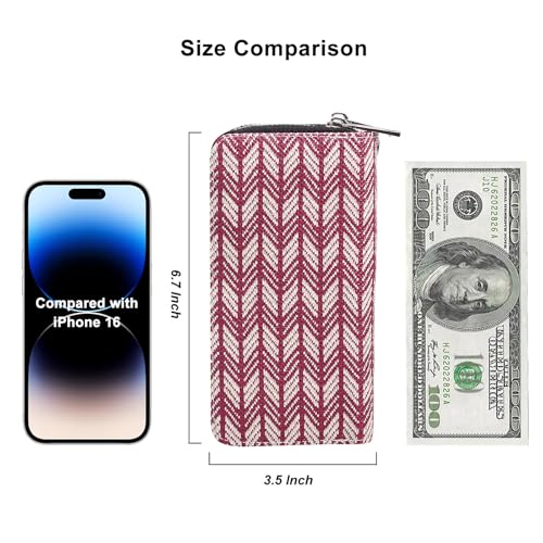 Image of Double Zipper Wallet for Woman Clutch Purse with Cell Phone Holder for Smartphone /Card /Coin /Cash