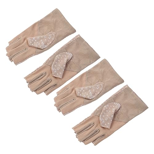 Didiseaon Half-Finger Sun Protection Gloves Fashionable Car Gloves Wear-Resistant Portable Set of 2