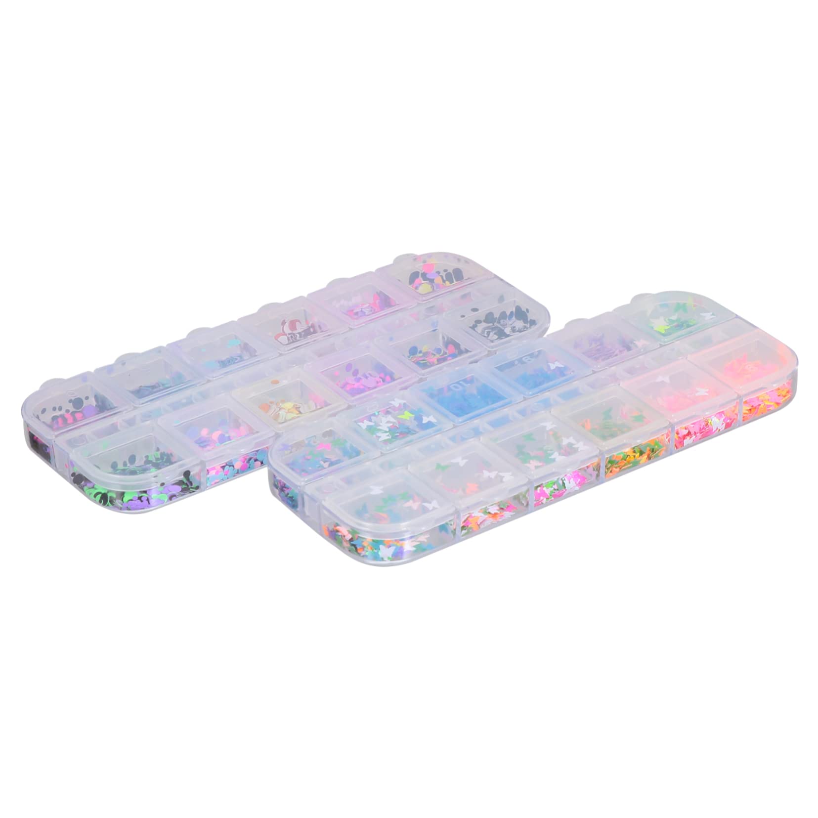 Healeved Cute Nail Stickers 2 Boxes of Nail Art Supplies Glitter Sequins for Home Salon Nail Art