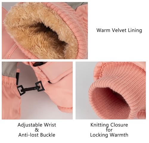 Kids Ski Gloves Winter Warm Outdoor Snow Finger Gloves for Boys Girls 10-16 Years3