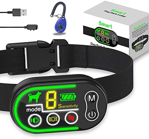 TOMAHAUK Dog Bark Collar, Rechargable Anti Barking Collar for Dogs with 5 Adjustable Sensitivity Levels and 6 Adjustable Shock and 3 Vibration Levels - Bark Collar for Small, Medium and Large Dogs