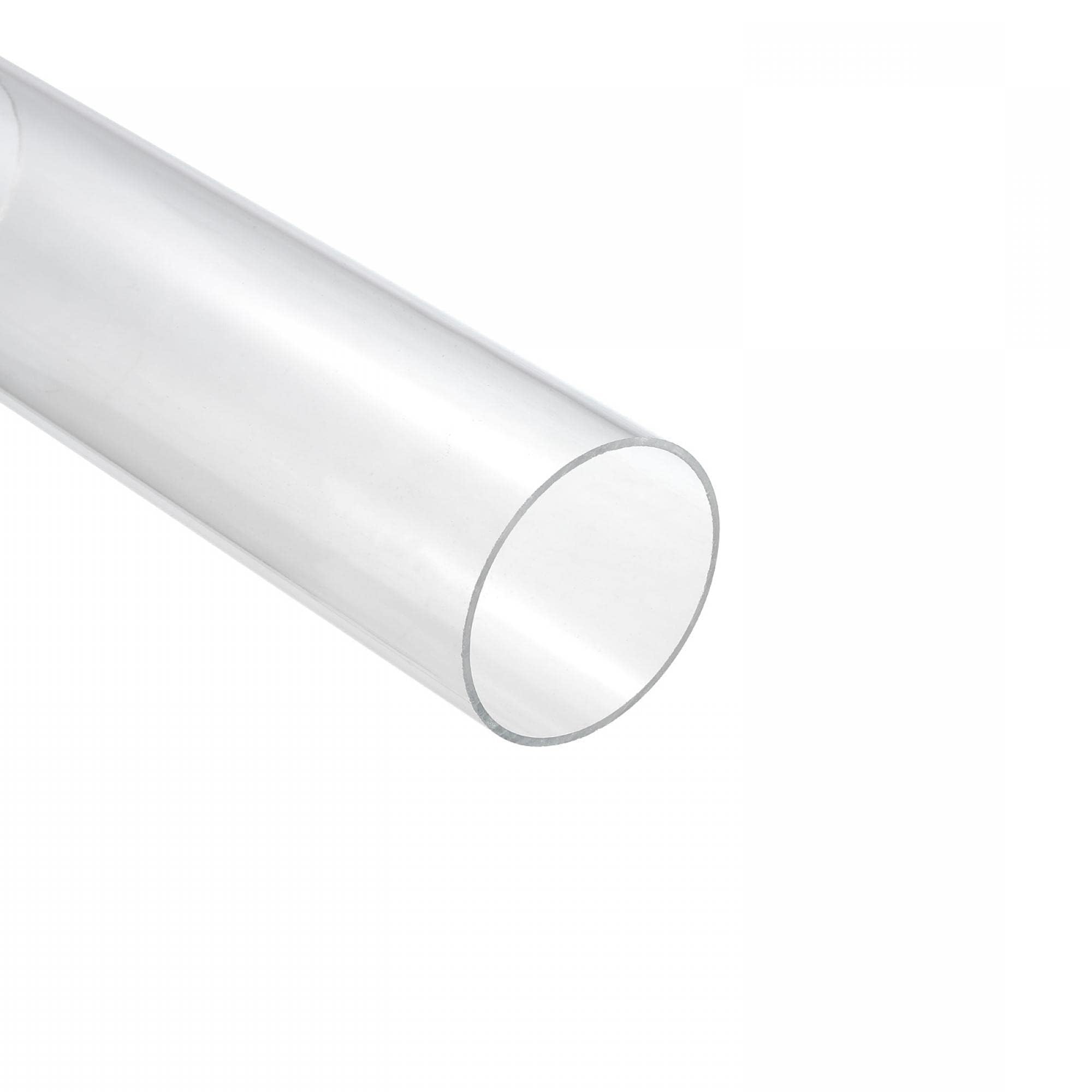 Unifizz Tube Acrylique Transparent Tuyau en Plastique Rond Rigide 61mm DI 65mm DE 25cm pour Éclairage, Modèles, Plomberie, Artisanat