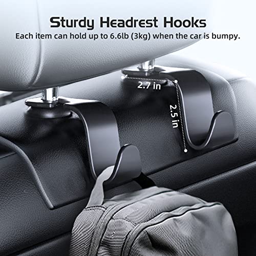 Yuichh Car Headrest Mount Car Tablet Holder With 2 Pack Car Seat Headrest Hooks, Ipad Holder For Car Compatible With 5-12.9”Ipad/Tablet/Phone/Switch, 360° Rotating Headrest Tablet Holder #TOP2