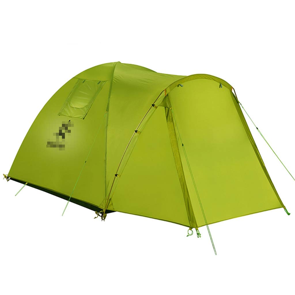 XJH-tent Tent double-decker outdoor tent camping thickening anti-storm camping park leisure equipment tent Waterproof sunscreen tent Camping tent Small awning Beach tent (Color : Green)