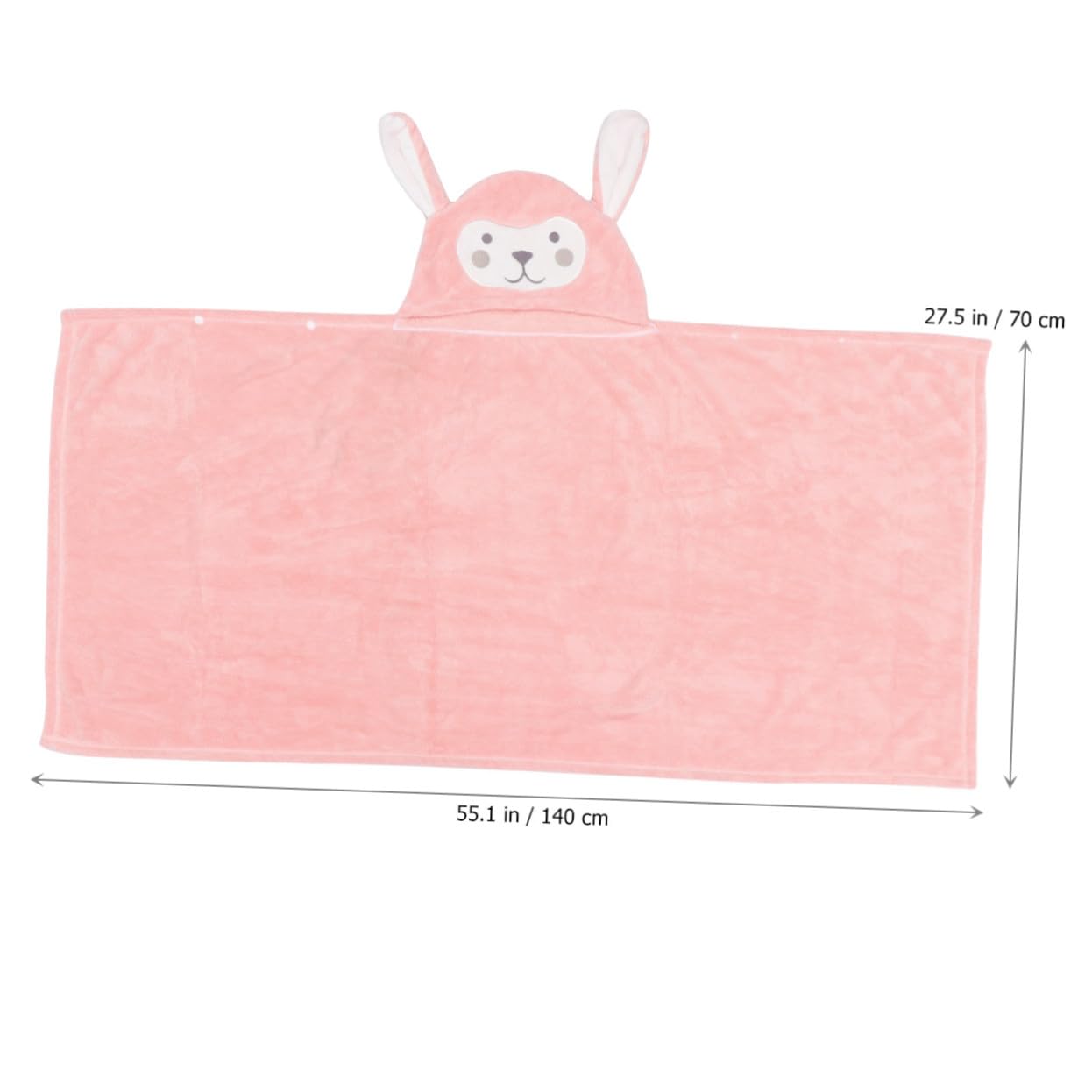 Zerodeko Toalla Infantil con Capucha de Coral Absorbente Secado Rápido Diseño de Conejo Rosa para Casa Playa y Piscina