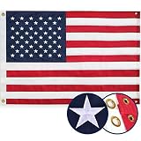 BGTXCZ American Flag 2x3 Ft, Four Brass Grommets Multipurpose US Flag, Embroidered Stars, Sewn Stripes, Outdoor Heavy Duty Durable USA Flags, Hanging Indoor/Bedroom/Room/Wall American Flag