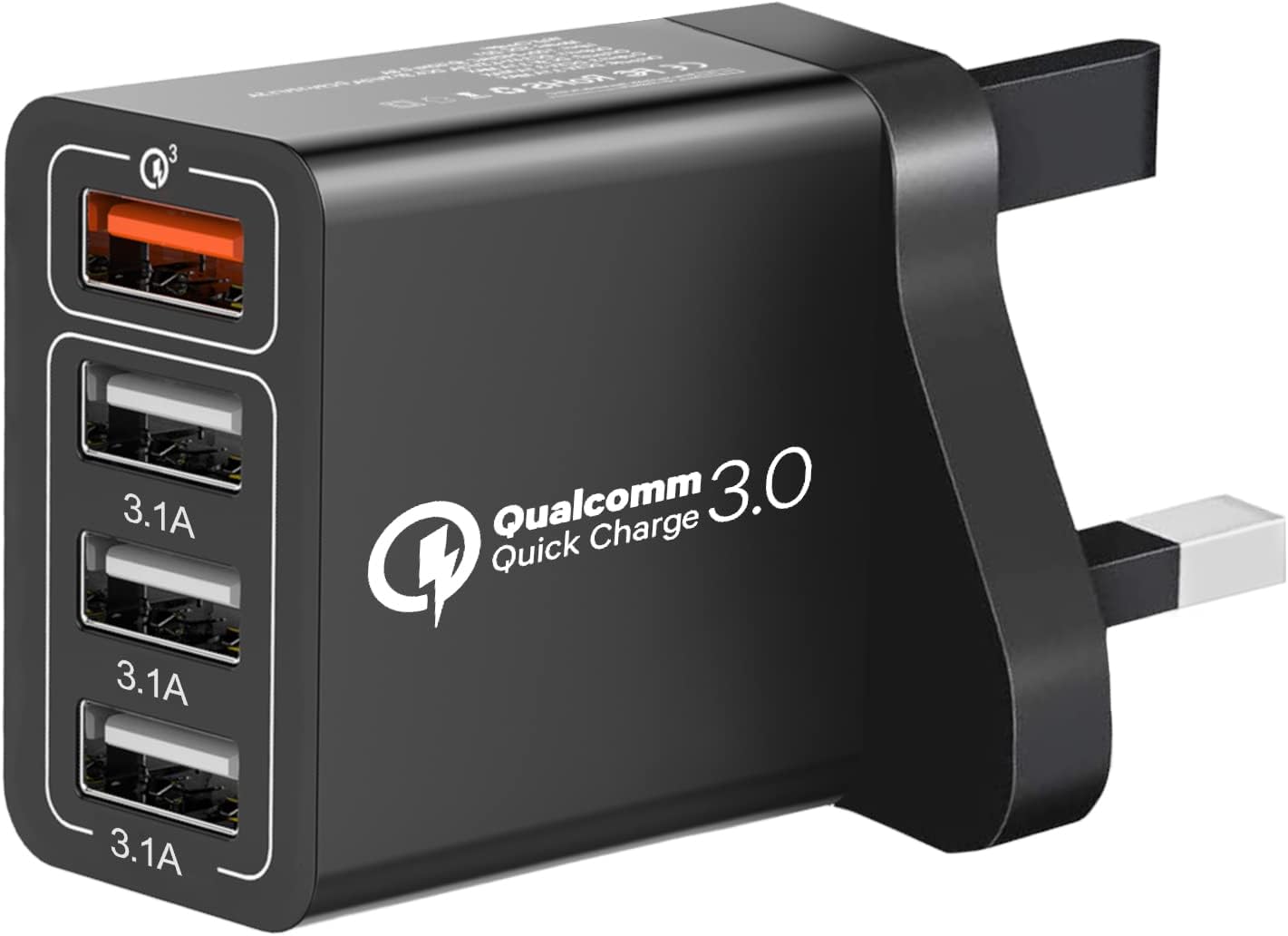 yEONpHOM Multi USB Fast Charger Plug UK, Quick Charge 3.0 Fast Charging 4Port 33W USB Wall Charger Plug Adapter for iPhone 14 13 12 11 Pro Max/XR/XS/8/iPad,Samsung Galaxy S22/S21/S20/Note,Huawei