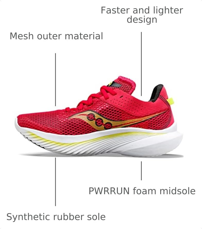 Image of Saucony Womens Kinvara 14 Running Sneakers Shoes - Black