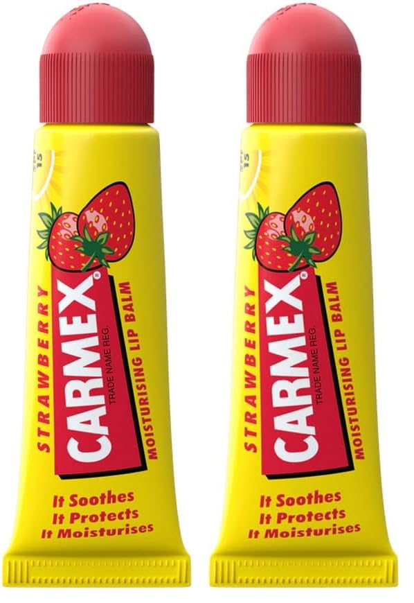 Carmex Bálsamo Labial SPF15, Tubo Fresa, 10g (Paquete de 2)