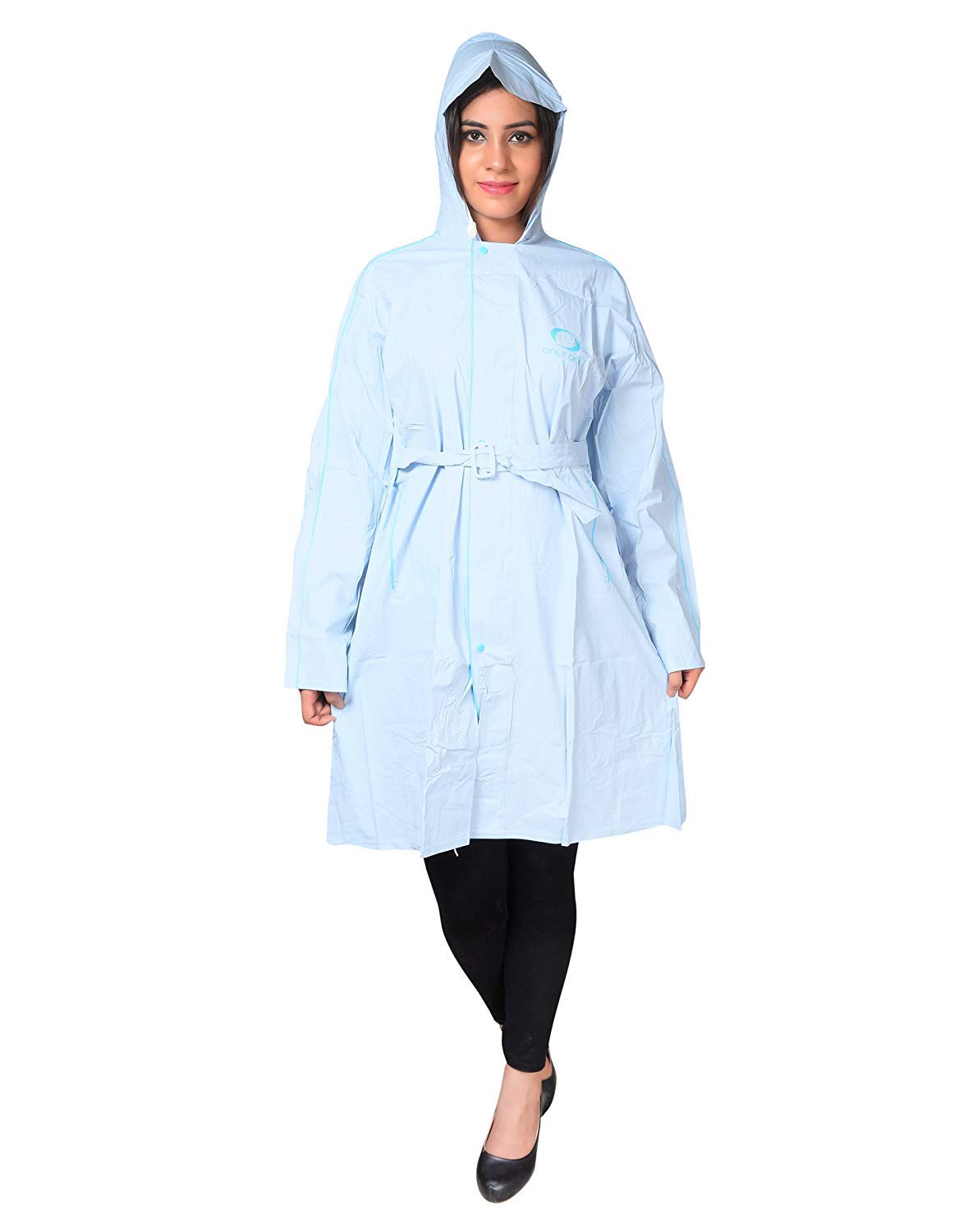 fashion sutra Women's Fancy Girl|Women's Raincoat with Hidden Collar Pocket for Cap (Blue, Large)-picture-14