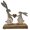 Modern easter bunny figurine in silverhandmade from mango wood metal elegant table window accent for spring stylish gift for easter home decor 4 x 8 x 2 inches  urban country home decor