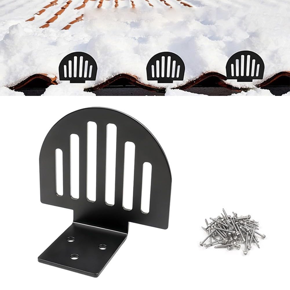 Protectores de nieve de techo de metal, sistema de retención de nieve, dispositivo antideslizante, evita la acumulación de nieve, diseño en forma de abanico, resistente al óxido, paquete