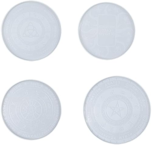 Miniatura 4 de Moldes de silicona de resina epoxi para alfombrilla de péndulo, posavasos de rueda del año, brújula de constelación, herramientas de adivinación de