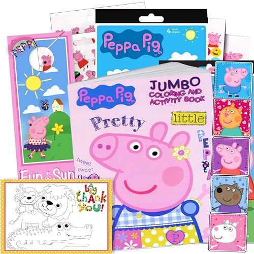 Coloring and Activity Set with Peppa Pig Coloring Book, Peppa Pig Stickers, and 2-Sided Door Hanger (Peppa Coloring Book & Stickers)