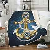 MOXINO 3D Anker Sherpa Decke 150x200 cm Anker Kuscheldecke Flauschig Microfiber Fleecedecke Weich & Warme Wohndecke Throw Blanket Sofadecke Couchdecke Tagesdecke（Muster 28-10）