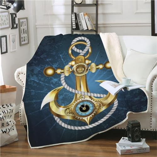 MOXINO 3D Anker Sherpa Decke 150x200 cm Anker Kuscheldecke Flauschig Microfiber Fleecedecke Weich & Warme Wohndecke Throw Blanket Sofadecke Couchdecke Tagesdecke（Muster 28-10）