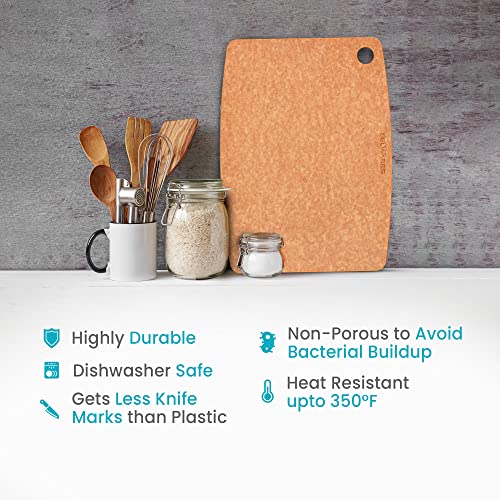 Wood Cutting Boards For Kitchen - Composite Wooden Fiber Cutting Board, Dishwasher Safe Chopping Board - Thin And Lightweight Meat Cutting Board - Large Cutting Board 14.5 X 11 In (Natural) #TOP4