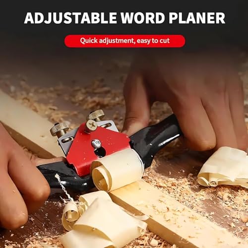 Image of Adjustable Spokeshave Hand Planer 9 Inch Flat Base Metal Body with Steel Blade Wear Resistant Woodworking Tool for Shaping Smoothing Trimming Craft Carpentry Projects