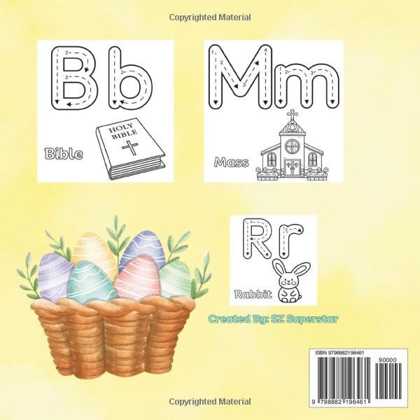 Happy Easter Alphabet Tracing and Religious Coloring Book: Educational Religious Easter Coloring Book for ages 3-5 years old - Image 2