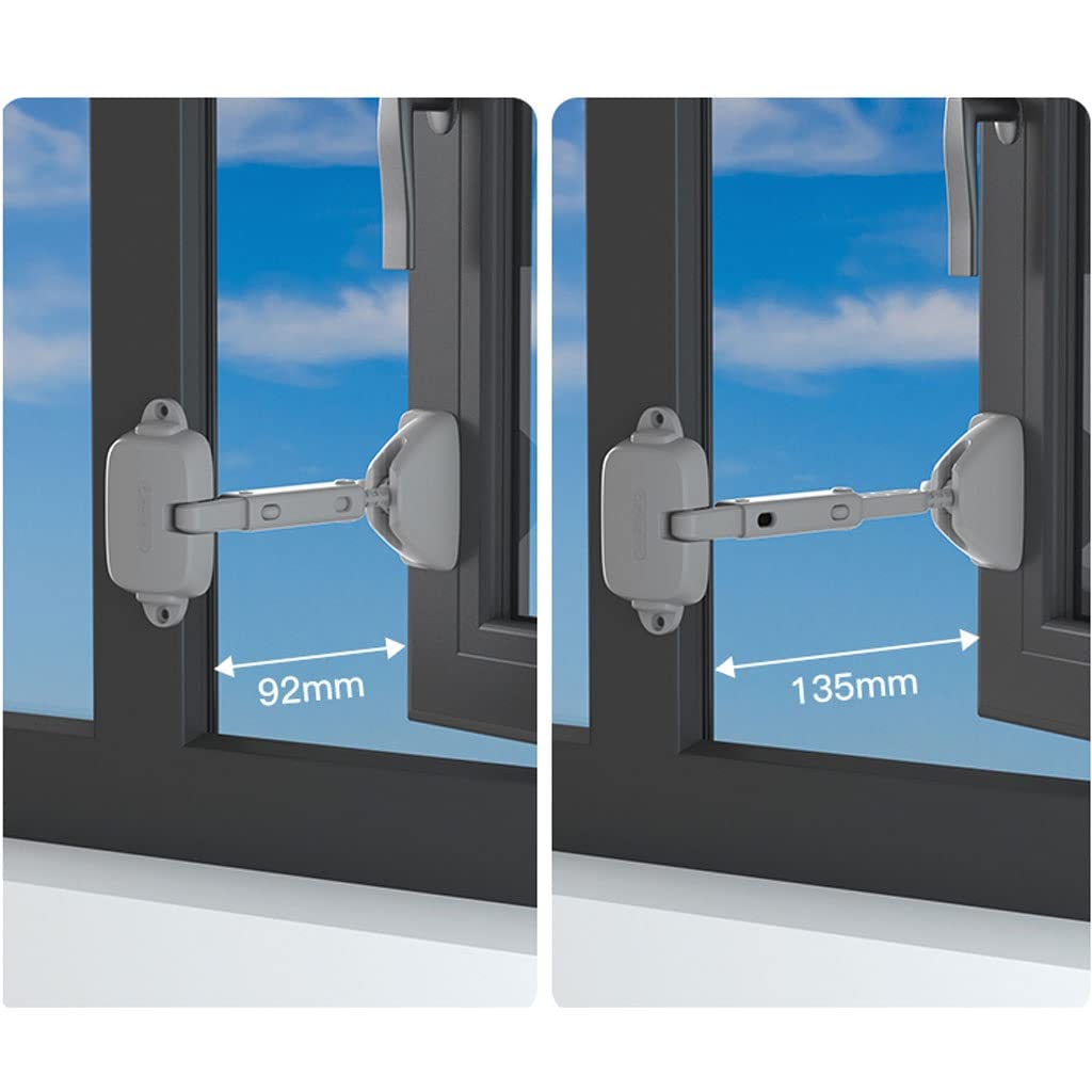 Restrictor de bloqueo de ventana seguro para niños, 2 unidades, estilo mosquetón, bloqueo de seguridad resistente al viento para ventanas correderas, ideal para niños y mascotas, protección segura del