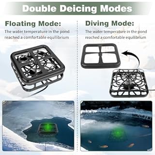 SprintGy 1000W Pond Heater, Floating & Submersible Pond De-Icer for Outdoor Ponds Fish, Thermostat Control Pond Deicer with Indicator Lights, Koi Pond Stock Tank Water Trough Heater for Winter