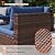 VONZOY 8 Piece Patio Furniture Set with 44" Fire Pit Table, Outdoor Sectional Wicker Rattan Sofa Set with Coffee Table (Navy Blue/Brown)