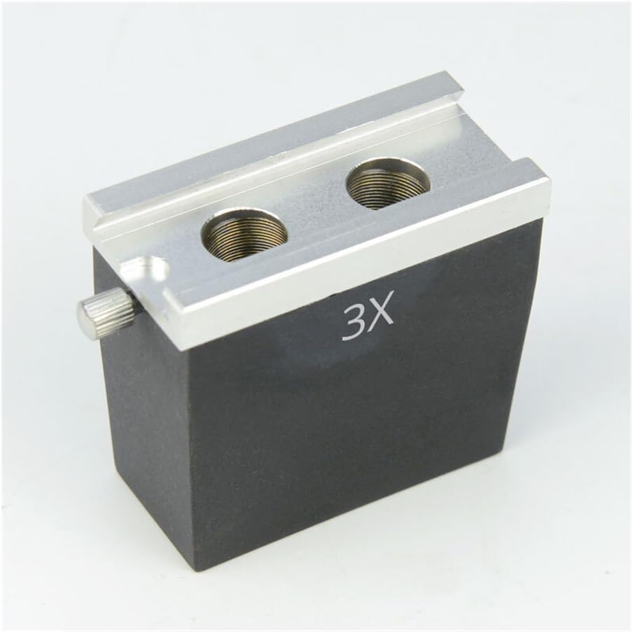 Laboratory Microscope Slide 1X/2X/3X/4X Stereo Microscope Objective Lens Small Binoculars Industrial Solid Microscope Square Objective Lens Accessories, Microscope Auxiliary Lens Microscope Parts (Size : 1PC 3X Objective)