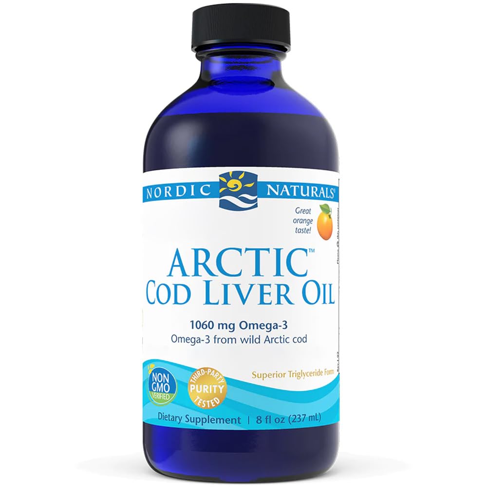 Nordic Naturals, Arctic Cod Liver Oil, 237ml, 1060mg Omega-3 & 40mcg Vitamin A je Dosis, Orangengeschmack, Glutenfrei, Sojafrei, GMO frei