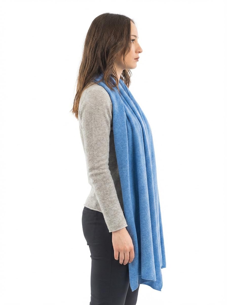 DALLE PIANE CASHMERE Étole Femme Mélange Cachemire Laine | Étole élégante pour cérémonies et soirées, 60x185cm, polyvalente en toute saison, idée cadeau pour elle, Made in Italy
