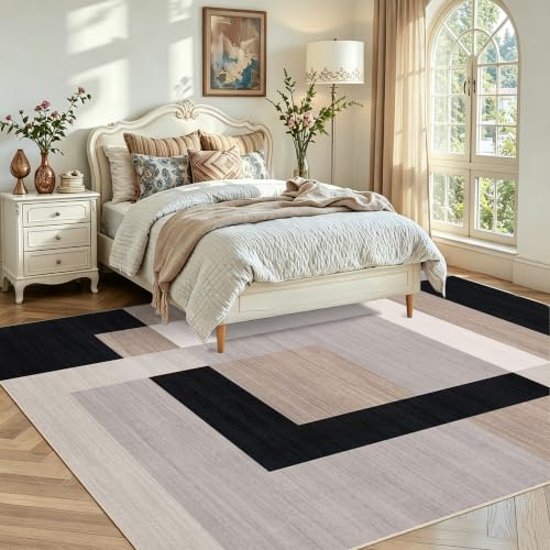 Tapis de sol moderne géométrique 60x90 lavable antidérapant intérieur