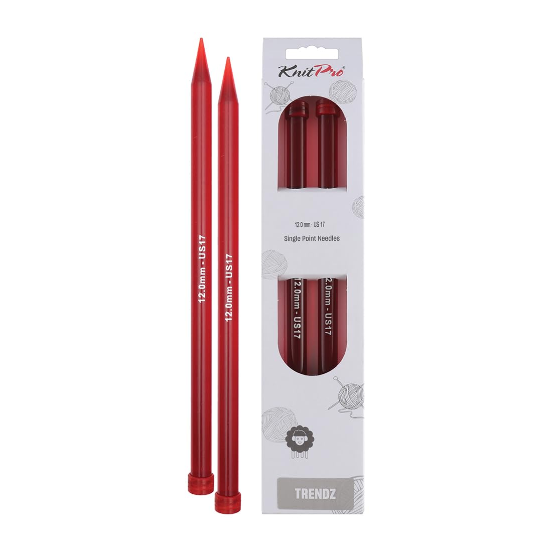 KnitPro Trendz Single Pointed Needles 10" (25cm) | 12.00mm