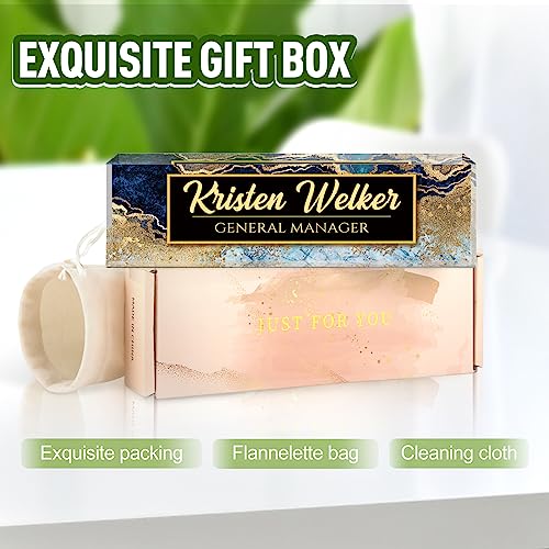 Image of Name Plate for Desk, Desk Name Plate Personalized, Office Decor for Women Men, Acrylic Desktop Accessories, Office Appreciation Gifts for Boss Social Workers Nurse Teacher Employee (Blue /Gold)