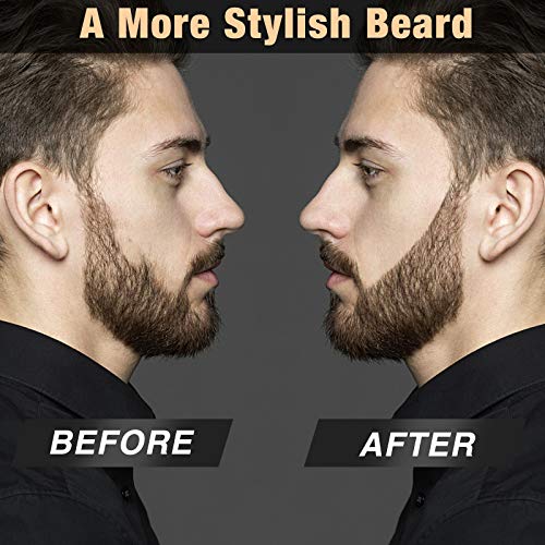 Beard Pencil Filler For Man Water Proof Beard Pen And Beard Brush Long Lasting Coverage Natural Finish , Male Mustache Repair Shape, Effective Enhance Facial Hair （Black） #TOP1