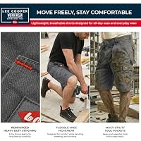 Lee Cooper Herren Cargo Arbeitsshorts Mehreren Taschen Robust, Grau, 30W – Ansicht 3