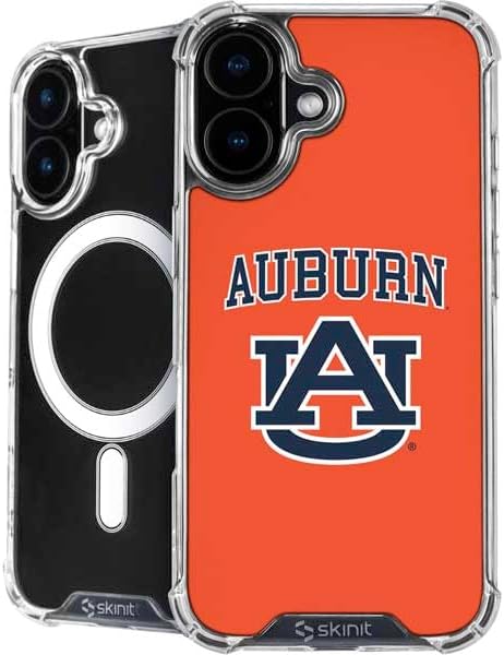 Skinit Phone Case Compatible with MagSafe iPhone 16 - Officially Licensed Auburn University Logo Blue Design