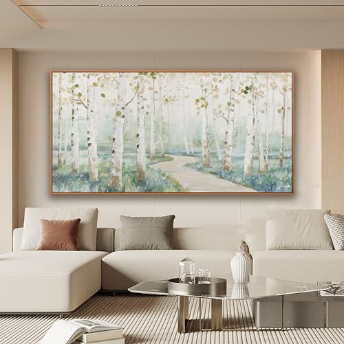 Framed Wall Art Canvas Decor Modern Natural Landscape Wall Art Decorations Artwork Colorful Forest Path Large Home Decor Wall Art Prints Framed for Living Room Wall Bedroom Kitchen Office Decor 29×58 Inch With Framed by QSQ - Used condition - Image 2