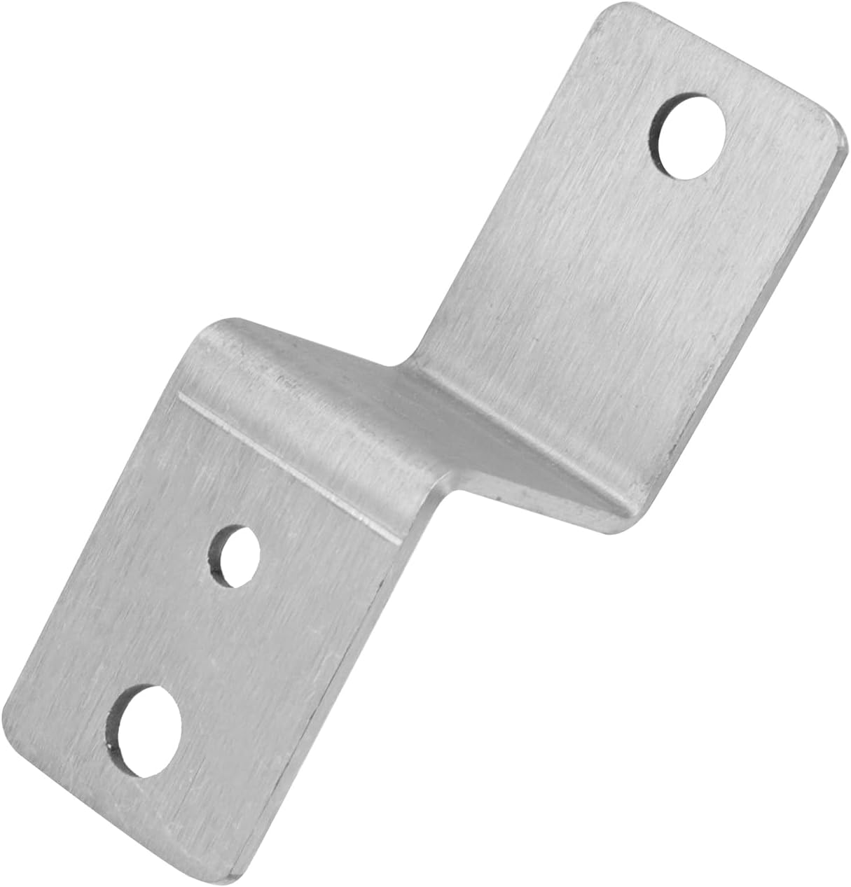 4pcs Z Brackets 2" × 1.5" Door Barricade Brackets Silver Double Angle Brace Stainless Steel Drop Open Bar Holders 90° Shelf Bracket for Furniture Garage Barn Gate