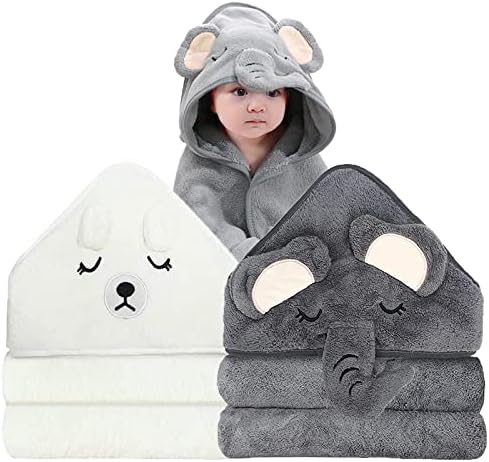 ROXANEPIG 2 Pack Hooded Baby Towels - Premium Ultra Soft Organic Baby Bath Towel – Absorbent and Hypoallergenic Towels for Baby Boy Girl, Toddler, Newborn Essentials