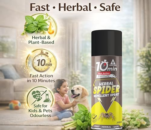 Image of Amish Aerosol Spider Spray 200 ML Pack of 1 Spider Organic Liquid Use for Home /Office 100% Effective in 10 Minutes Spider Repallent