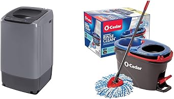 Comfee 0.9cu.ft Portable Washer & O-Cedar Microfiber Mop and Bucket Floor Cleaning System