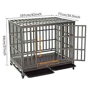 LUCKUP Empire Heavy Duty Dog Cage Metal Kennel and Crate for Medium and Large Dogs, Pet Playpen with Four Wheels, Easy to Install, 42 inch, Black LUCKUP Empire Heavy Duty Dog Cage Metal Kennel and Crate for Medium and Large Dogs Pet Playpen with Four Wheels Easy to Install 42 inch Black
