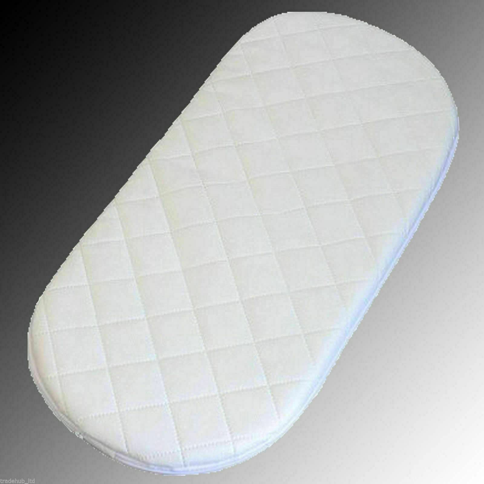 Luxe & Komfort Moses Pram Basket Mattress Hypoallergenic Thick Oval Shaped Fit Mothercare Made in UK (80 x 40)