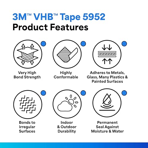 Image of 3M VHB Heavy Duty Mounting Tape 5952, 1.75 inch Width x 5yd Length (1 Roll)