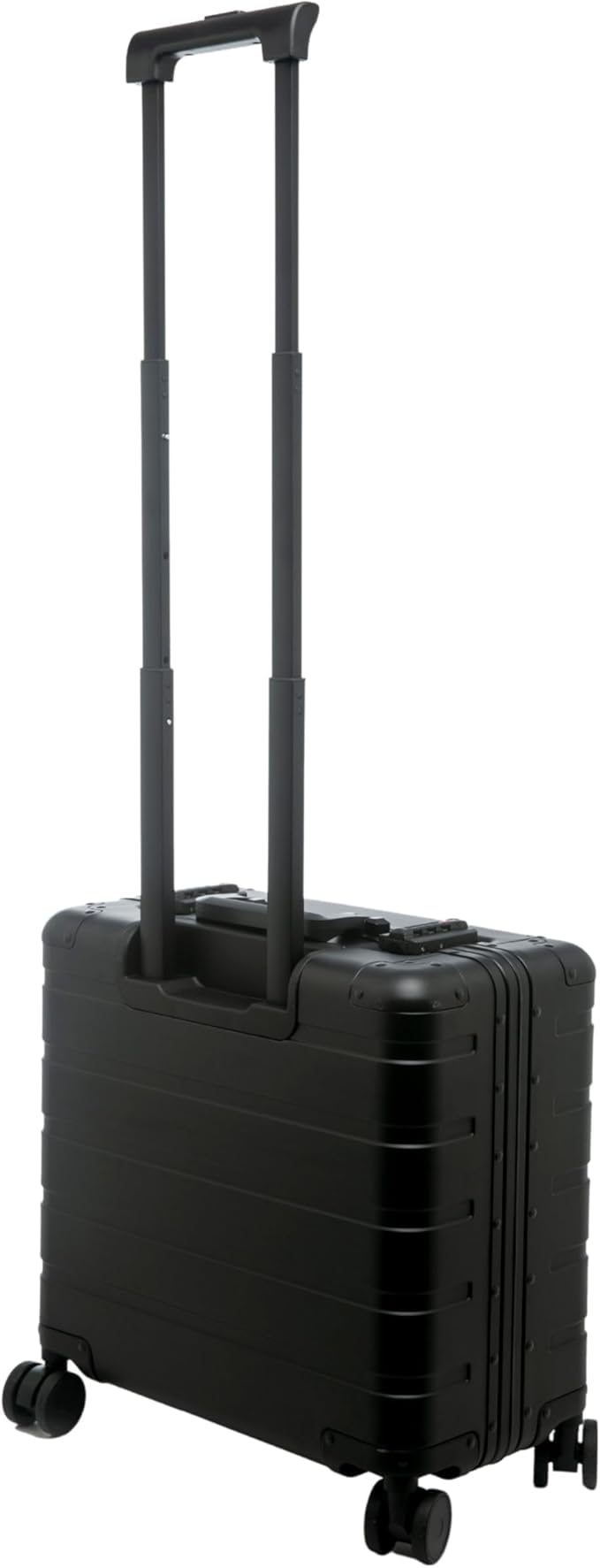 ALUMAXX 45293 Businesstrolley Gravity, Reisekoffer mit Overnight Fach, Fächermappe, TSA Schloss, Aluminium Trolley mit 4 Rollen, Koffer 44 x 42 x 22,5 cm, schwarz + ALASSIO Aluminium Kofferanhänger