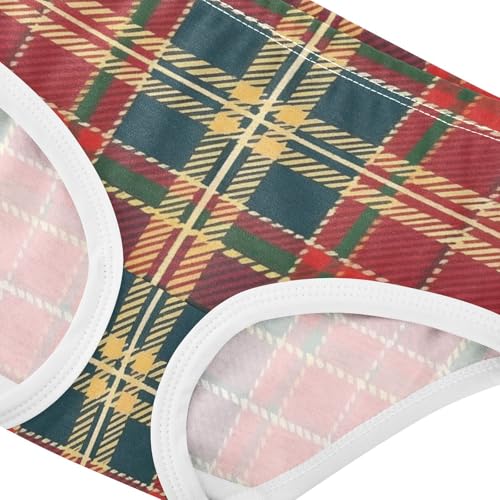 Girls' Hipster Panties Breathable Toddler Underwear for Girls Distinctive Plaid Design4