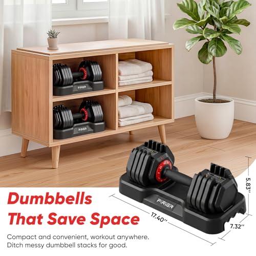 PIRIER Adjustable Dumbbell Set 25/50LB Dumbbells Weight, 10-in-1/18-in-1 Weight Dumbbell with Anti-Slip Metal Handle and Bicep Supports for Comprehensive Full Body Strength Training - Image 5