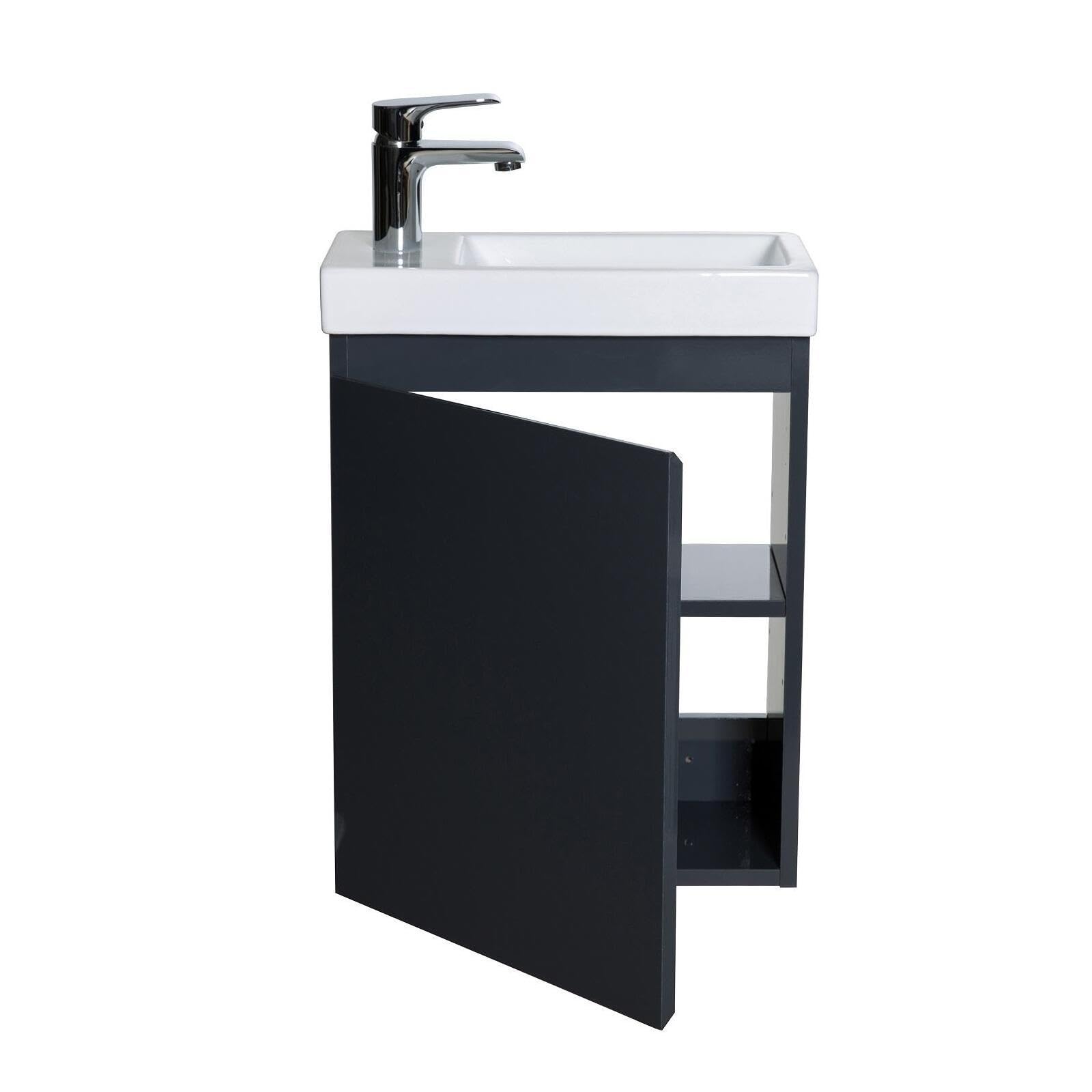 Mueble lavamanos L41 x H53 Gris Lisa
